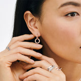 925 Sterling Silver Rose Plated Double Hoop Earrings