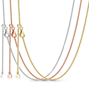 925 Silver Rose Clasp Chain Link Necklace For Women