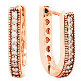 925 Silver Rose Logo U-shaped Hoop Earring for Women