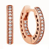 925 Silver Rose Logo U-shaped Hoop Earring for Women