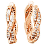 925 Silver Rose Logo U-shaped Hoop Earring for Women