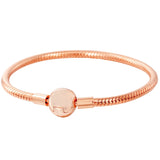 925 Silver Snake Chain Bracelet w/ Heart Clasp