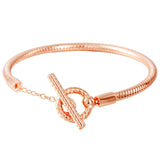 925 Silver Snake Chain Bracelet w/ Heart Clasp