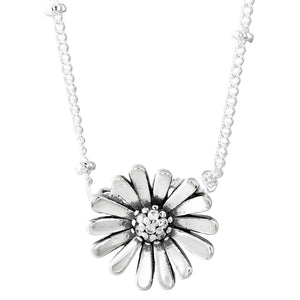 Sterling Silver Rose Petals Daisy Family Tree Of Life Heart Necklace