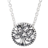 Sterling Silver Rose Petals Daisy Family Tree Of Life Heart Necklace