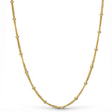 925 Silver Rose & Silver Shine Beaded Chain Link Necklace