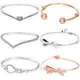 925 Silver Shimmering Wish Infinity Knot Open Bangle