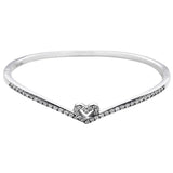 925 Silver Shimmering Wish Infinity Knot Open Bangle