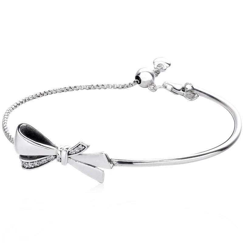 925 Silver Shimmering Wish Infinity Knot Open Bangle