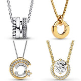 925 Silver Shooting Star Signature Pave & Beads I-D Collier Pendant & Necklace