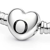925 Silver Heart Barrel & Ball Clasp for Bracelet Bangle