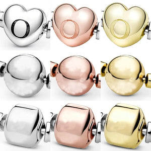 925 Silver Heart Barrel & Ball Clasp for Bracelet Bangle