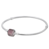 925 Silver Barrel Star Clasp Snake Chain Bracelet