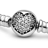 925 Sterling Silver Love Heart Clasp for Bangle Bracelet