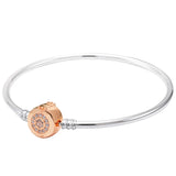 925 Silver Sparkling Clasp Signature Bangle for Bracelet Charm