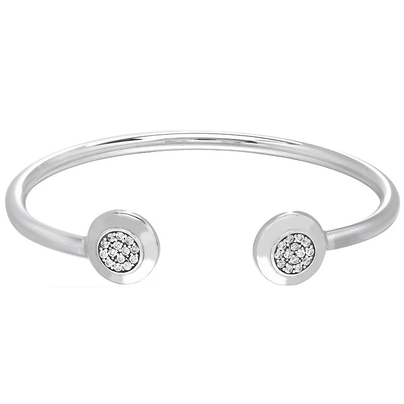925 Silver Sparkling Clasp Signature Bangle for Bracelet Charm