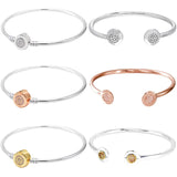 925 Silver Sparkling Clasp Signature Bangle for Bracelet Charm