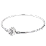 925 Silver Sparkling Clasp Signature Bangle for Bracelet Charm