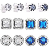 925 Silver Crown Stud Earring Sparkling Timeless Classic Round Women Gift