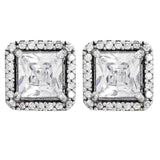 925 Silver Crown Stud Earring Sparkling Timeless Classic Round Women Gift