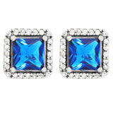 925 Silver Crown Stud Earring Sparkling Timeless Classic Round Women Gift