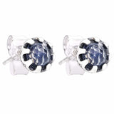 925 Silver Crown Stud Earring Sparkling Timeless Classic Round Women Gift