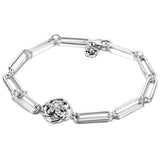 925 Sterling Silver Daisy Flower Petal Link Bracelet for DIY Jewelry