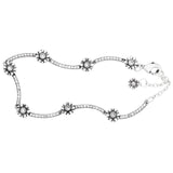925 Sterling Silver Daisy Flower Petal Link Bracelet for DIY Jewelry