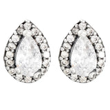 925 Silver Sparkling Love Knot Heart Stud Earring