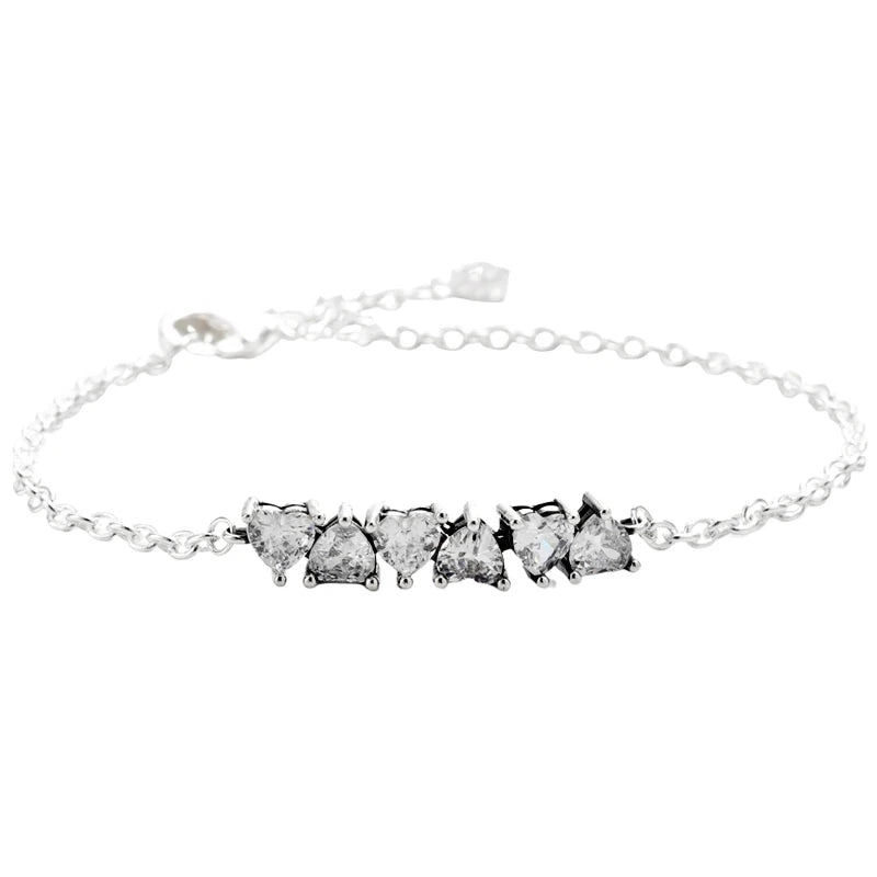 925 Silver Endless Hearts Engraving Bracelet