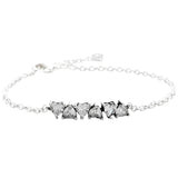 925 Silver Endless Hearts Bar Bracelet for Charm DIY