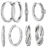 925 Silver Logo Signature Hoop Earrings For Women Gift