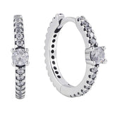 925 Silver Logo Signature Hoop Earrings For Women Gift