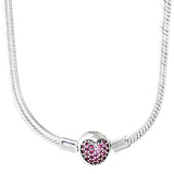 925 Silver Shooting Star Heart Clasp Necklace Charm Jewelry