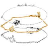 925 Silver Family Tree Chain Bracelet Bangle