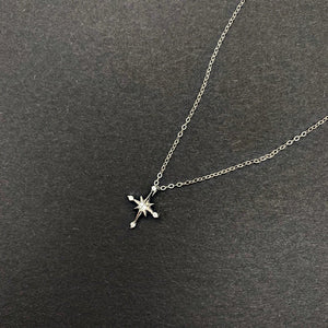 925 Sterling Silver Star Necklace Cross Chain Luxary Vintage Girls Bulk Jewelry