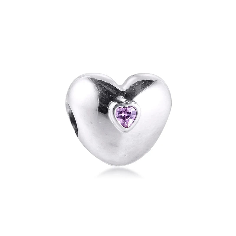 925 Silver Heart Clip Charm for Bracelet
