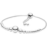 925 Silver Bead Heart Star Bracelet DIY Jewelry