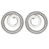 925 Silver Signature Circles Love Heart Crystal Hoop Earrings
