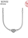 925 Sterling Silver Necklace with Snake Chain Clasp for Women