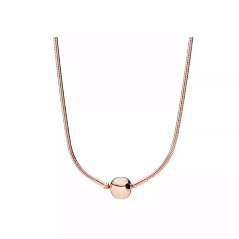 925 Silver Pan Necklace Clasp Snake Chain For Women