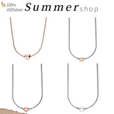 925 Silver Pan Necklace Clasp Snake Chain For Women