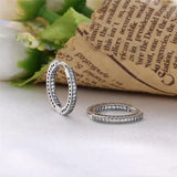 925 Silver Crystal Pan Earrings with Wavy Tie Nails