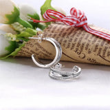 925 Silver Crystal Pan Earrings with Wavy Tie Nails