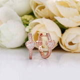 925 Sterling Silver Pan Earrings with Crystal, Wavy Tie Nails