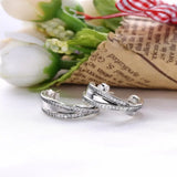 925 Silver Crystal Pan Earrings with Wavy Tie Nails