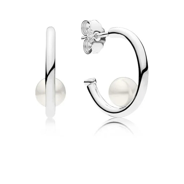 925 Sterling Silver Pan Earrings with Crystal Detail - Wavy Tie Nails