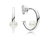 925 Sterling Silver Pan Earrings with Crystal, Wavy Tie Nails