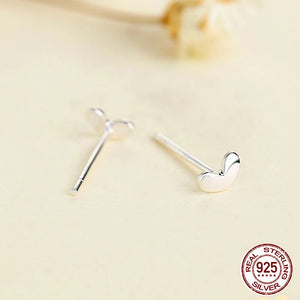 925 Silver Small Heart Stud Earrings for Girls