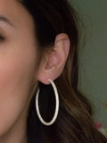 925 Sterling Silver Hoop Earrings with 600pcs AAAAA Zircon Pave Set
